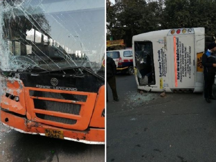 Delhi: Six Students Injured As School Bus Collides With Cluster Bus In Naraina