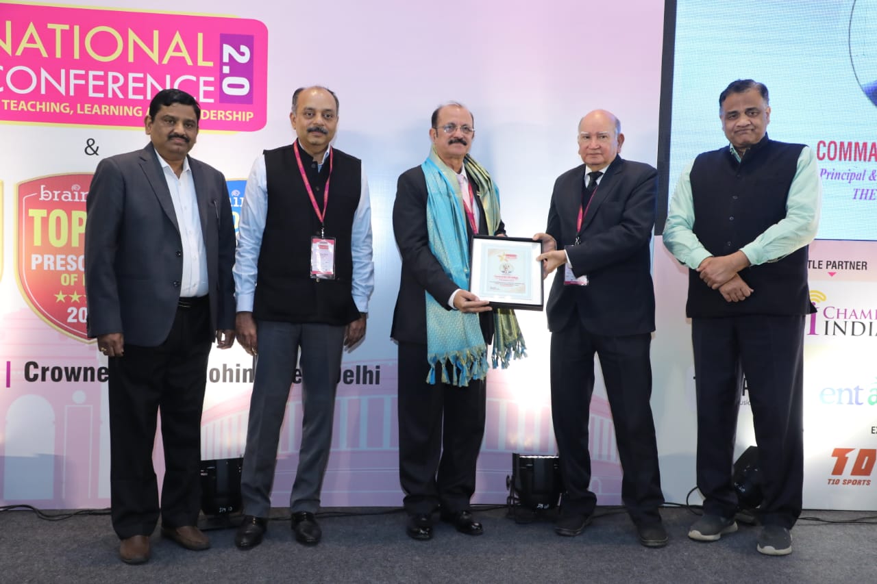 Commander VK Banga Principal The Mann School has been awarded as Eduleader of the year 2020 by Brainfeed