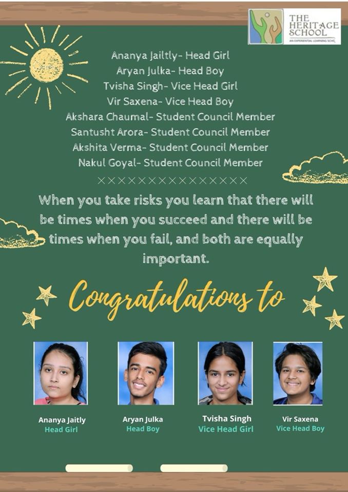 Results of the Student Council Elections 2020-2021 – The Heritage School, Vasant Kunj, Delhi