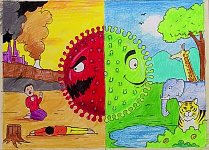 Effects of coronavirus on Earth Poster - Mayank Singh, Ramjas School, RK Puram