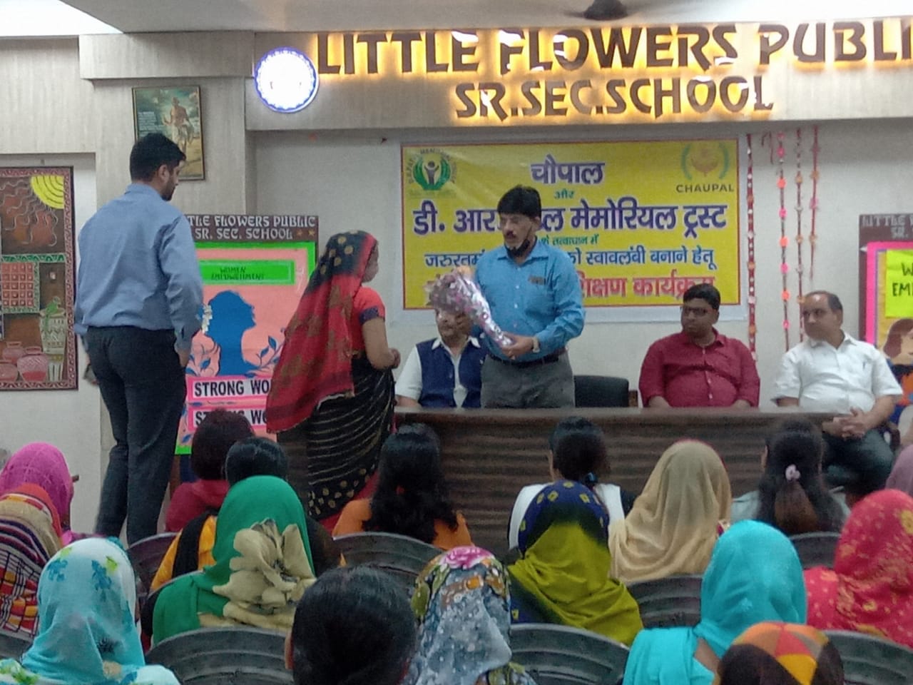  Chaupal and D.R.Patel Memorial Trust organised a cleanliness product producing workshop for poor women at Little Flowers Public Sr Sec School.
