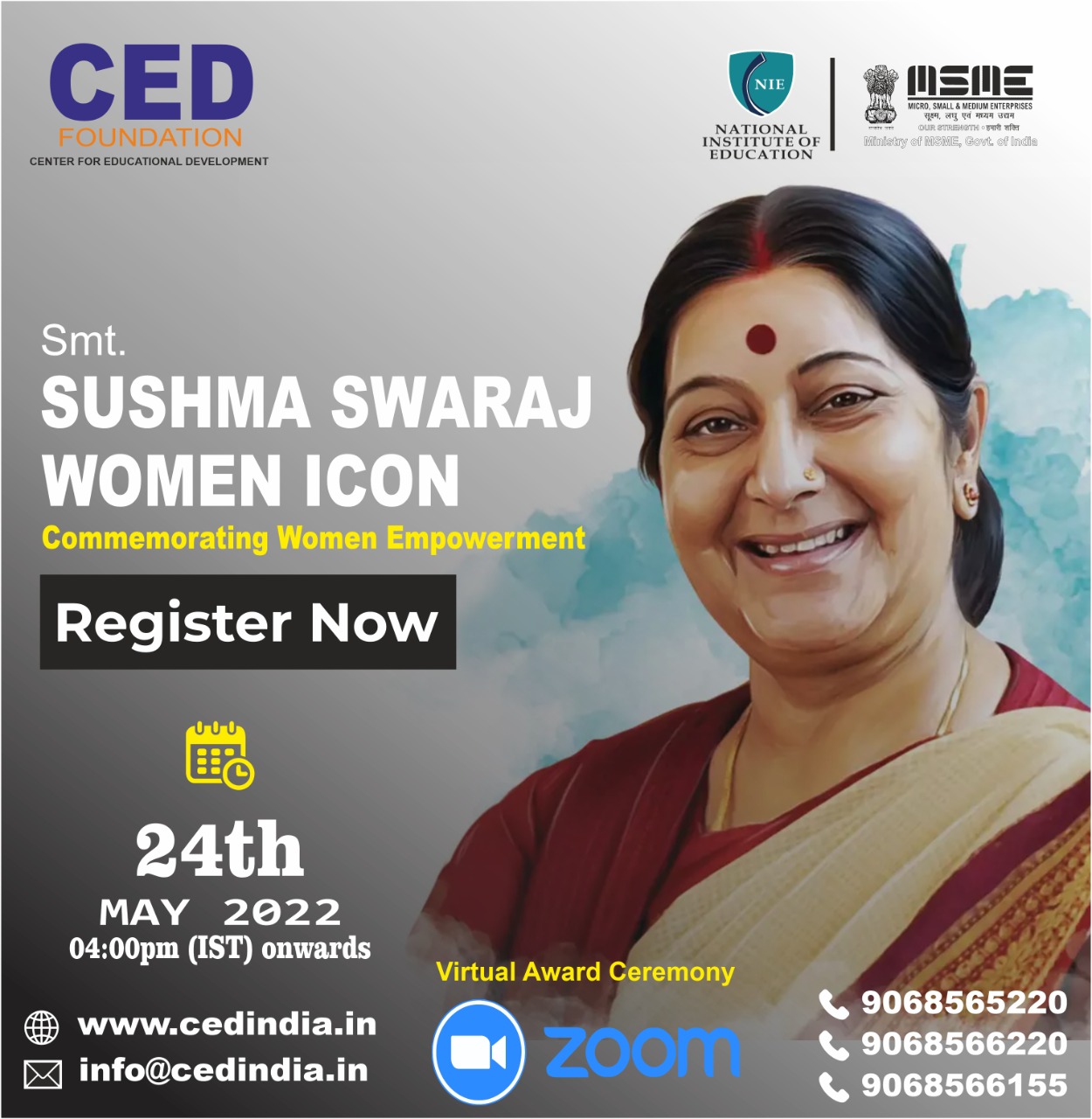 “SUSHMA SWARAJ WOMEN ICON AWARD”Organised by CED Foundation to Celebrate the Success of Empowering Women 2022
