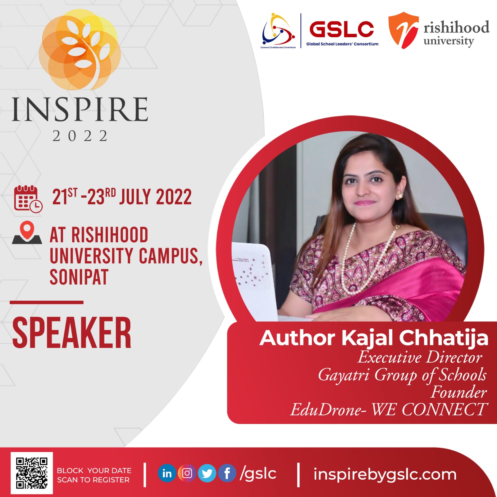 EduDrone We Connect is an outreach partner of GSLC’s International Summit for Planning and Incubating Reforms in Education Awards (INSPIRE 2022) at Rishihood University Campus, Sonipat, Haryana