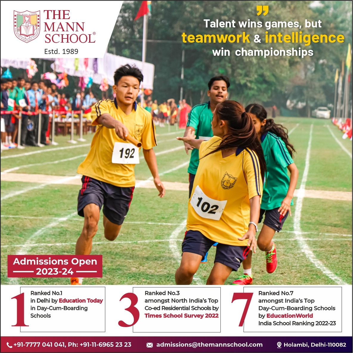 The Mann School, One of the Top Ranked Day Cum Boarding School : Admissions Open for the session of 2023-2024
