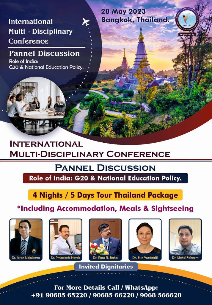 Nominate Now for International Multidisciplinary Research Conference and Asia Pacific Iconic Award at Thailand organised by CED Foundation