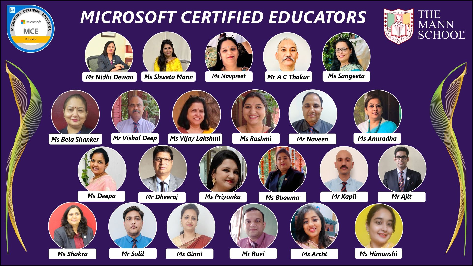 Congratulations to the 23 teachers of The Mann School Delhi for clearing the Microsoft Certified Educator certification and earning the badge