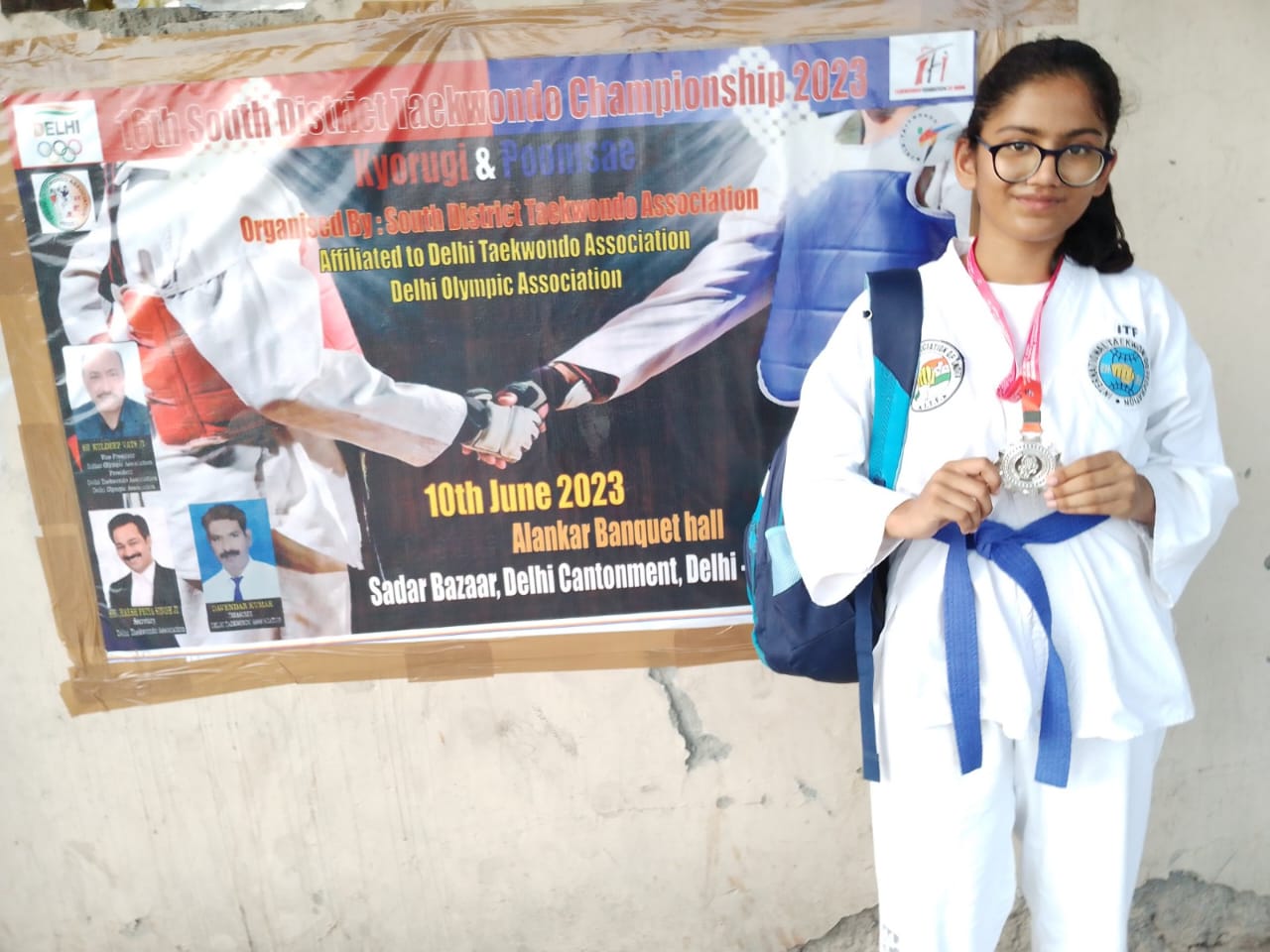 “Anika Mittal of Ramjas International School, RK Puram Secures Second Place in Taekwondo District Championship”