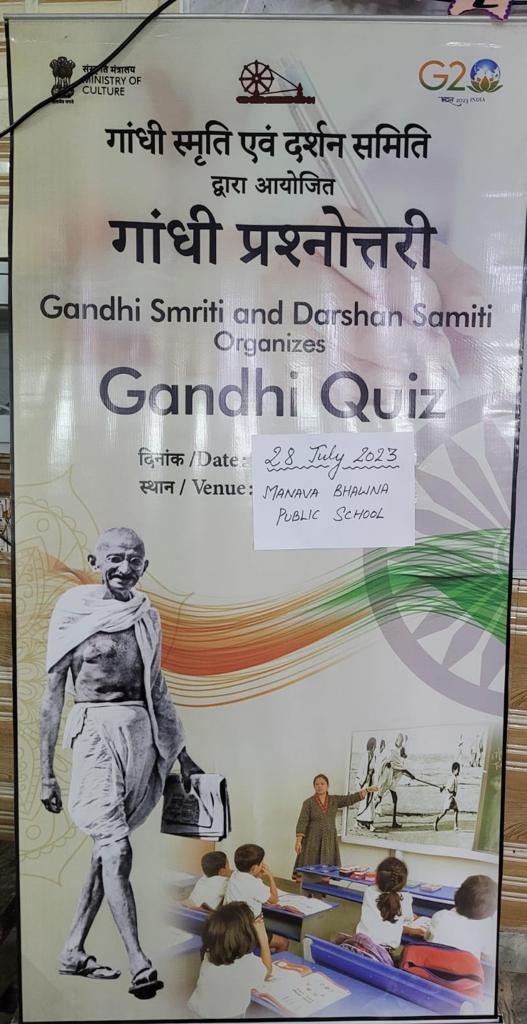 “Manava Bhawna Public School Hosts Inspiring Gandhi Quiz; Over 200 Students Participated.