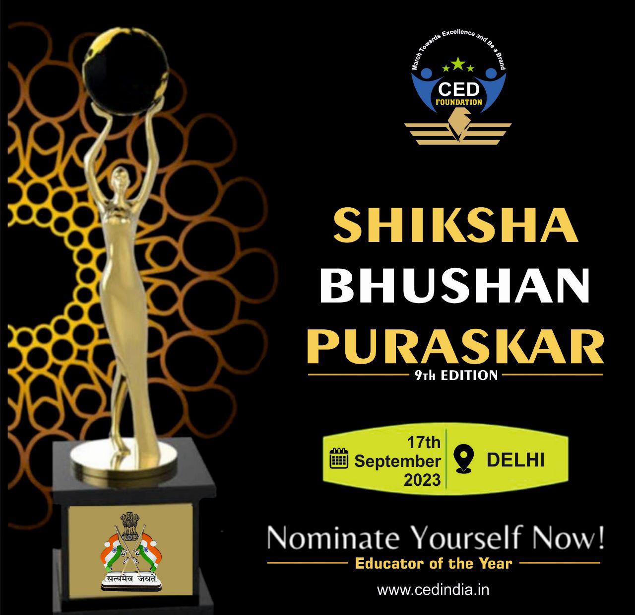 SHIKSHA BHUSHAN PURASKAR : Biggest Event of 2023 – Experiential Learning Teacher of Excellence 