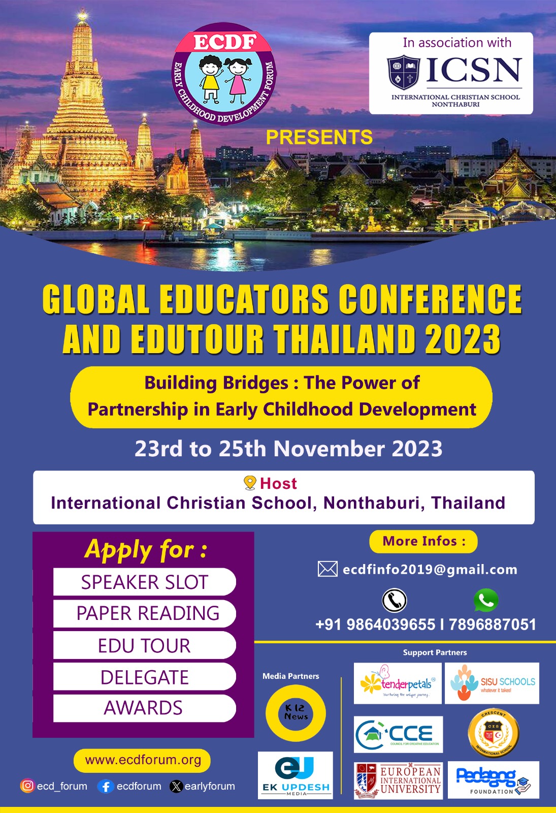 “Unleash the Power of Education: ECDF Edu Tour & Conference 2023 in Thailand!”