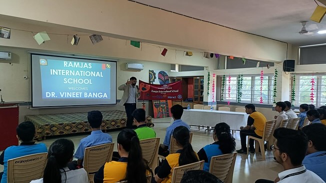 Ramjas International School R K Puram New Delhi Has organised a Talk on Thalassemia by Dr Vineet Banga Head of Neurology Department in  BLK hospital