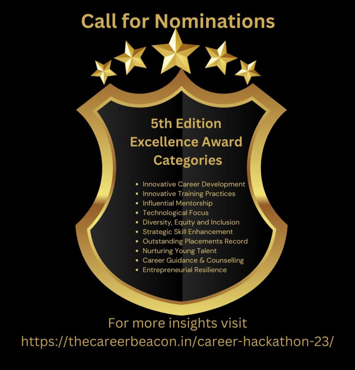 Nominations Open for 5th Edition of Excellence Awards 2023 : Career Hackathon 2023