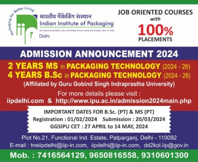 MS and BSc Course By Indian Institute of Packaging Delhi